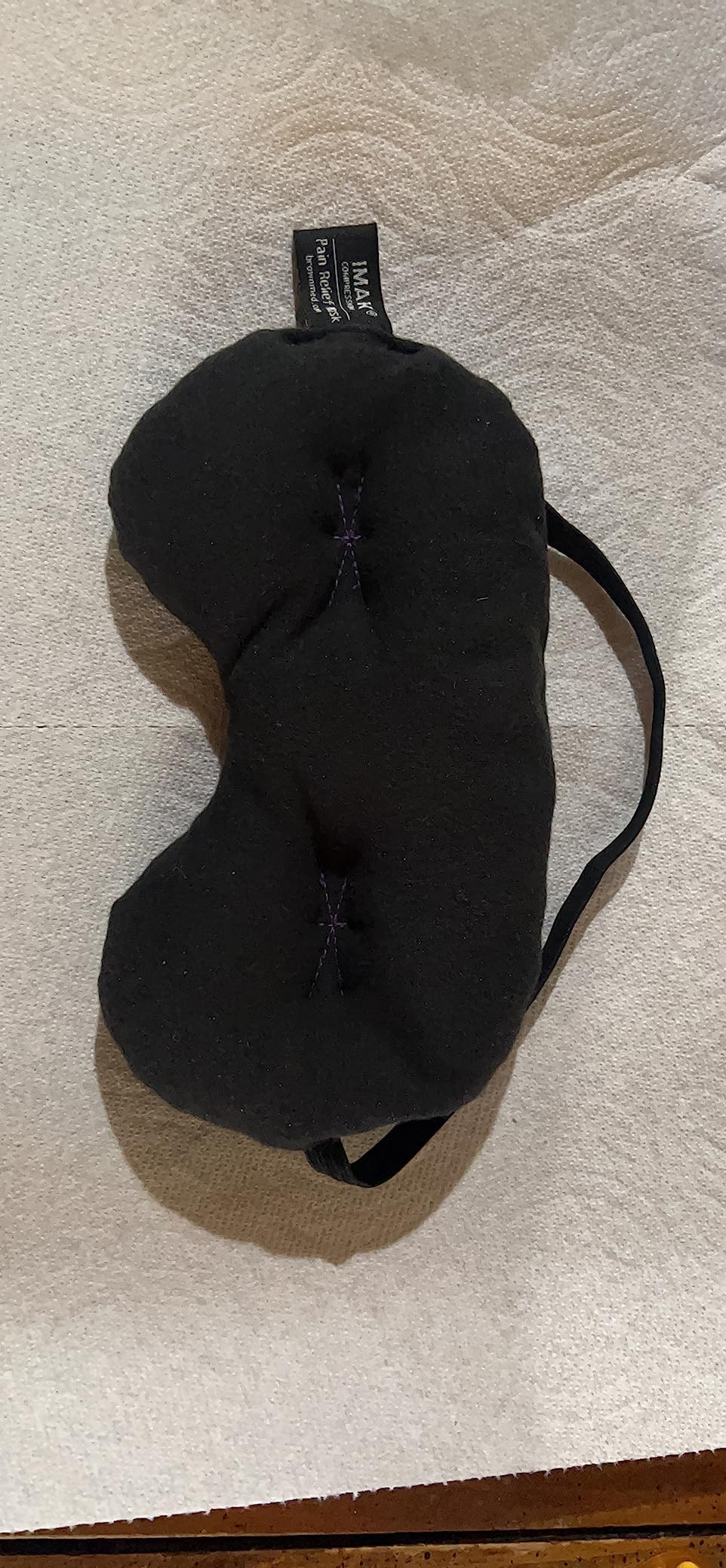 Brownmed Eye Pillow - Compression Eye Mask for Headache Support - Soothes Strain - Eases Sinus Pressure - Cooling - Universal Fit - Breathable Cotton - Washable & Reusable - Black customer photo 1