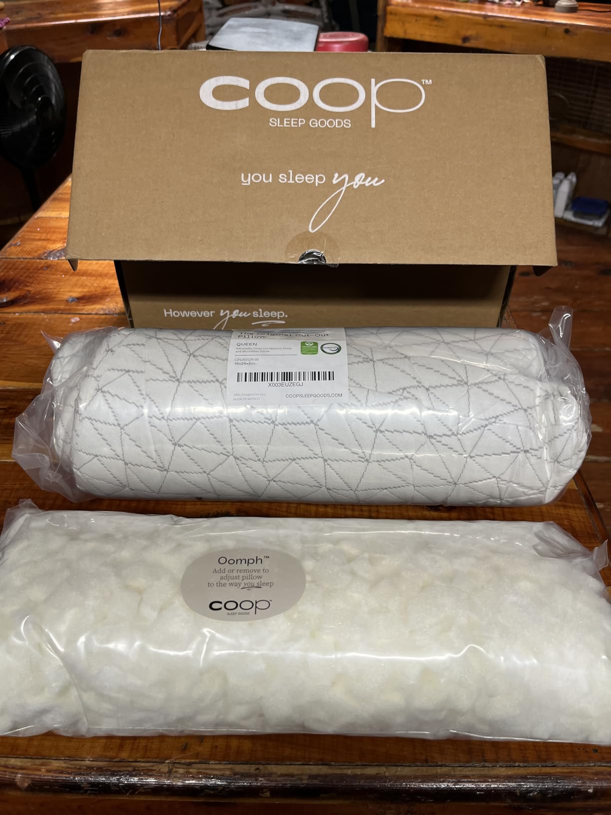 Coop Home Goods Original Adjustable Pillow, Queen Size Bed Pillows for Sleeping, Cross Cut Memory Foam Pillows - CertiPUR-US/GREENGUARD Gold customer photo 2