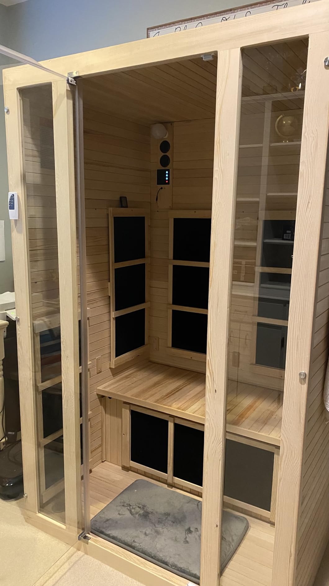 JNH Lifestyles Joyous 2-Person Low EMF FAR Infrared Sauna with Chromotherapy Light for Home Indoor Spa Use - 7 Carbon Fiber Heaters, Canadian Hemlock Wood customer photo 2