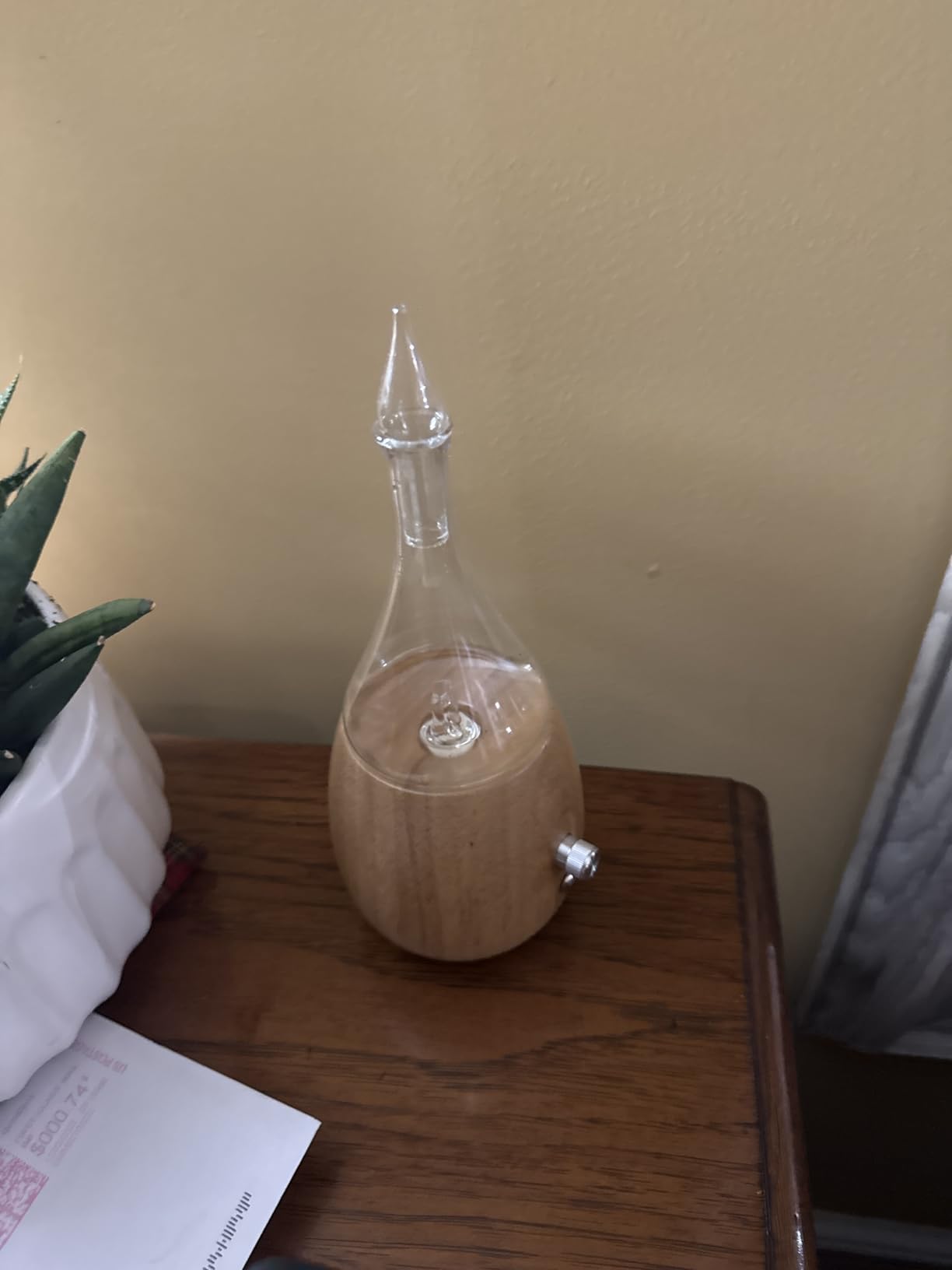 Raindrop 2.0 Aromatherapy Diffuser for Essential Oil, Waterless Glass Nebulizer w/Auto-Off Switch, BPA Free - Lightwood customer photo 2
