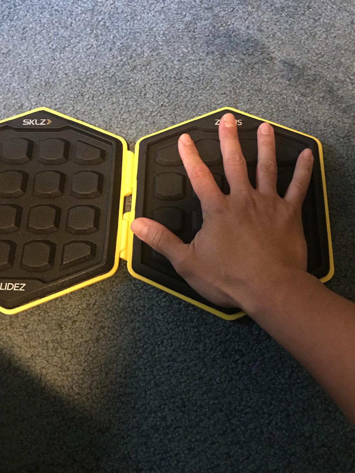 SKLZ Slidez Dual-Sided Exercise Glider Discs for Core Stability Exercises for Hands & Feet, Standard Use, Yellow customer photo 2