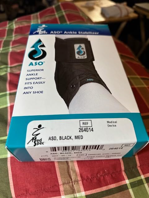 Med Spec ASO Ankle Stabilizer - Lace Up Ankle Brace for Sprained Ankle and Peroneal Tendonitis, Orthopedic Ankle Support for Men, Women, Adults, Teens and Kids, Sports Injury Recovery customer photo 1