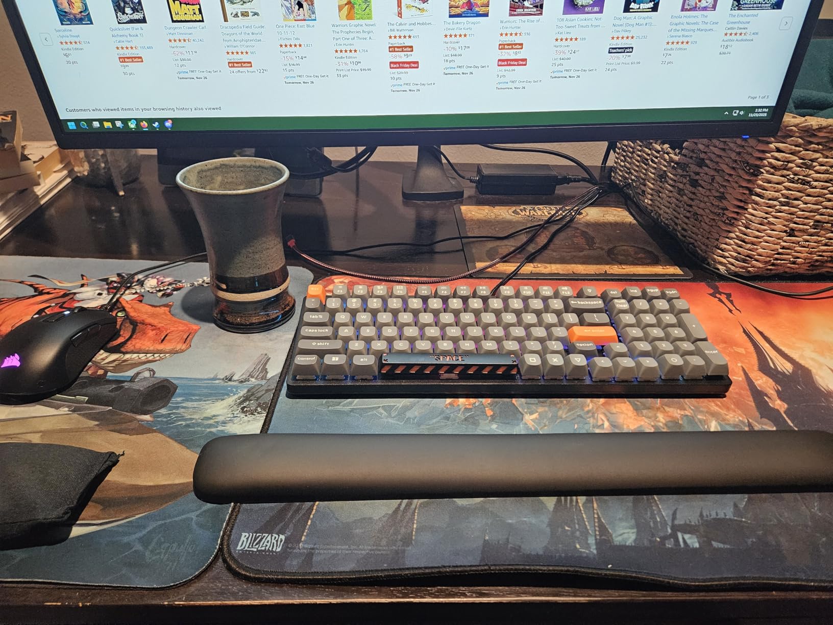 3M Gel Wrist Rest for Keyboards, Soothing 3M Gel Technology and Satin Smooth Cover for All Day Comfort and Support, Durable and Easy to Clean, 19