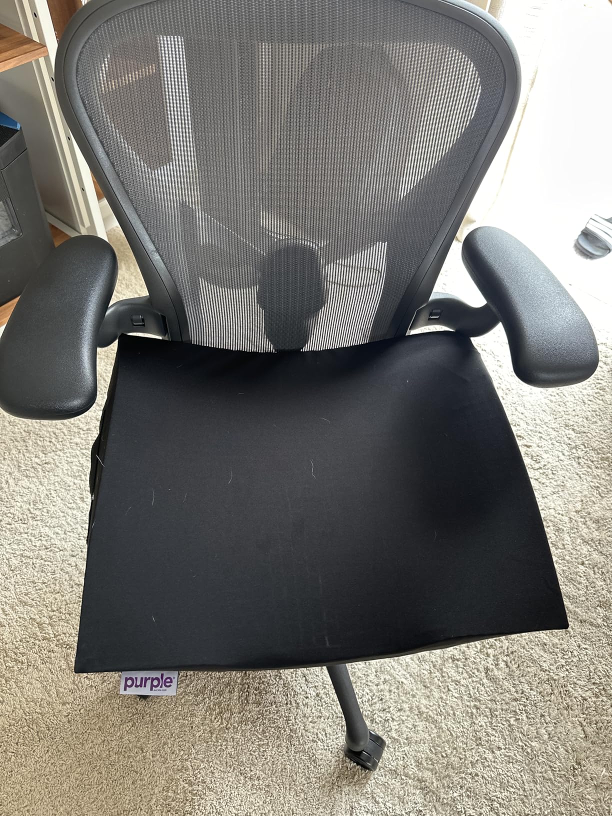 Purple Back Cushion, Lumbar Support Pillow for Office Chair, Car Seat | GelFlex Grid Molded to Your Lower Back, Adjustable Strap - Pressure-Reducing, Temperature-Neutral - Made in USA customer photo 1