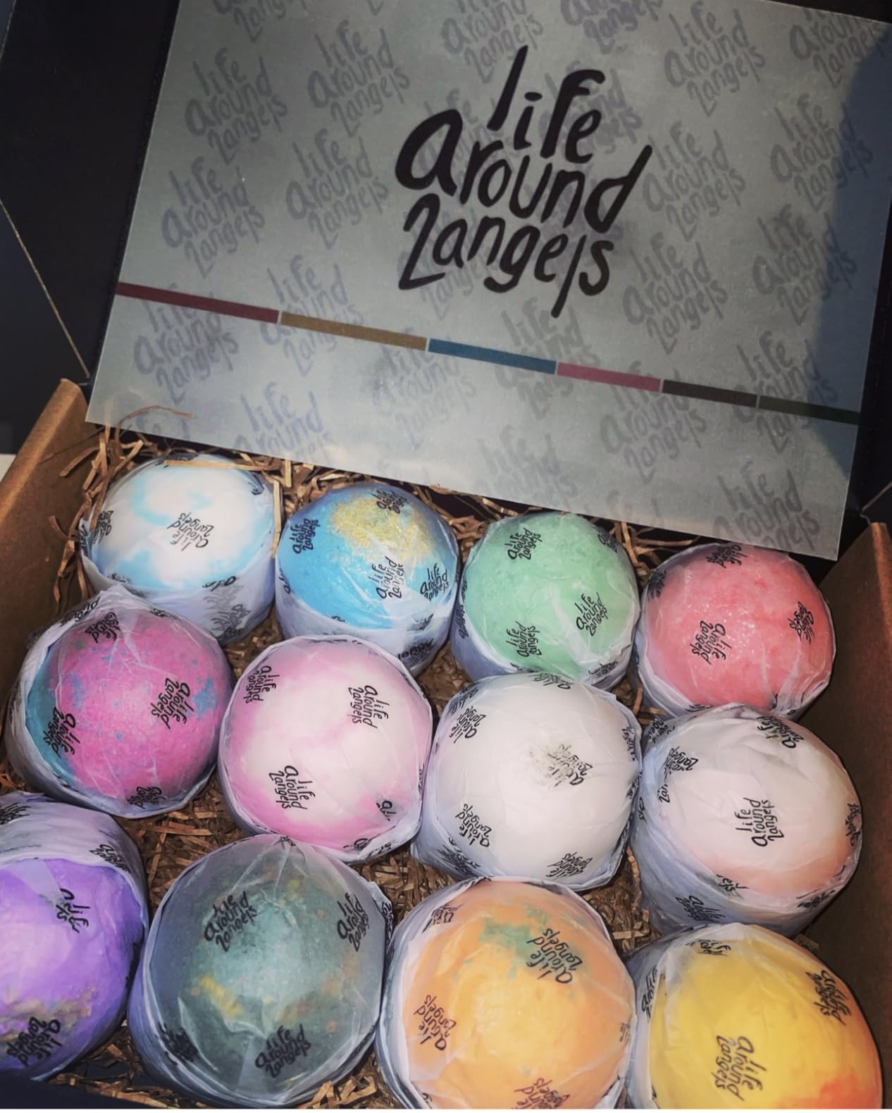 LifeAround2Angels Bath Bombs Gift Set 12 USA made Fizzies, Shea & Coco Butter Dry Skin Moisturize, Perfect for Bubble Spa Bath. Handmade Birthday Mothers day Gifts idea For Her/Him, wife, girlfriend customer photo 1