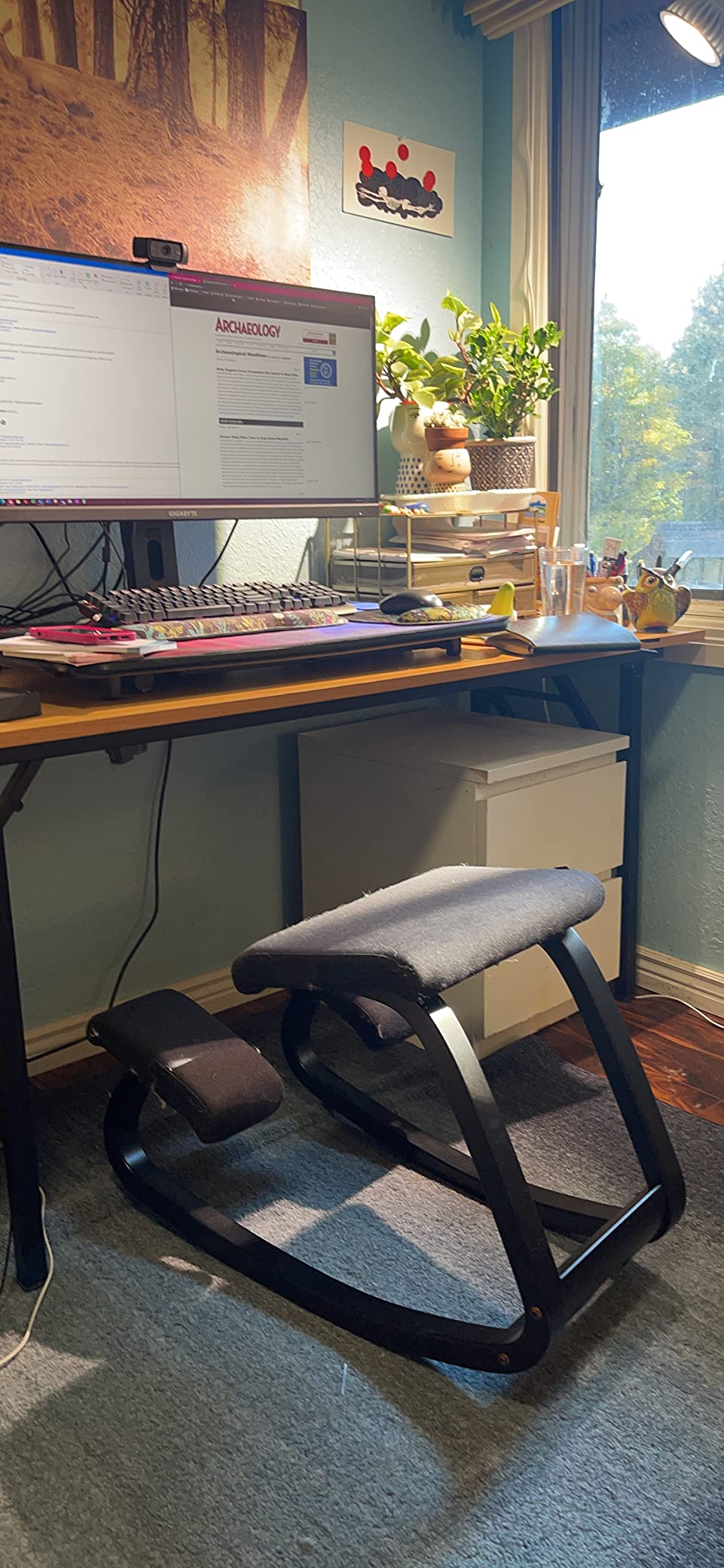 Varier Variable Black/Black Ergonomic Office Kneeling Chair for Desk - Back Pain Relief, Rocking Seat for Home, Study & Posture Support - 10 Year Manufacturer Warranty customer photo 1