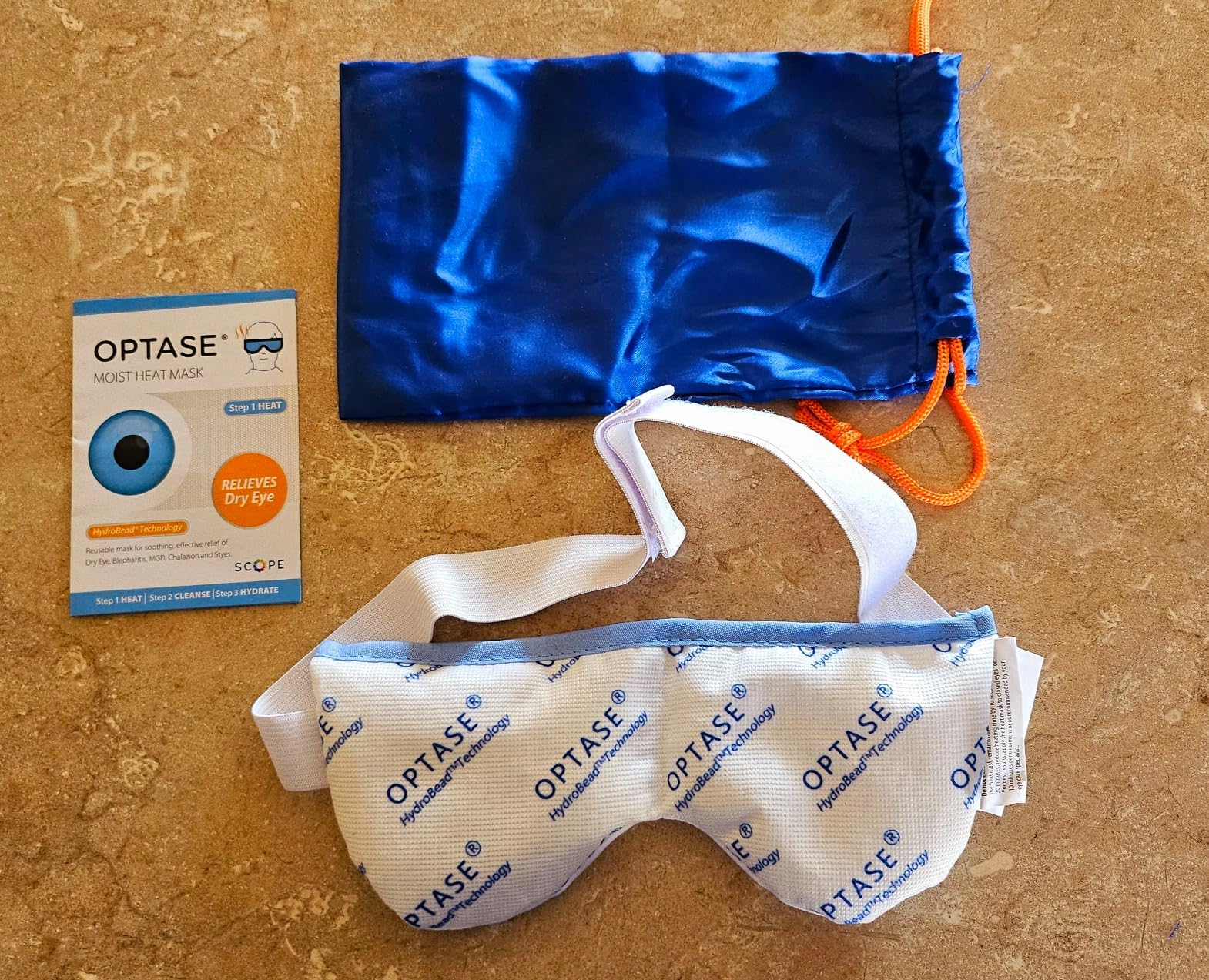 OPTASE Moist Heat Mask - Heated Eye Mask for Dry Eyes with Advanced HydroBead Technology - Consistent Heat Up to 10 Minutes - Soft Cotton Cover with Adjustable Strap - Eye Doctor Recommended customer photo 2