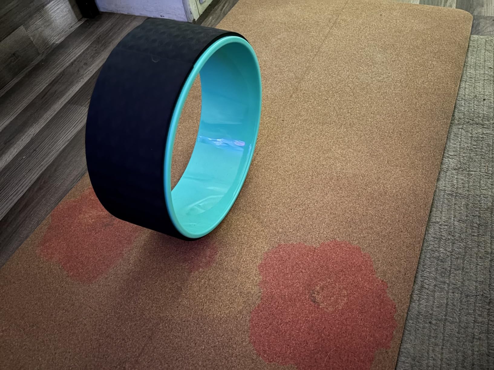 Yoga Wheel with Beginners Guide & Yoga Strap - Back Pain and Tension Relief. Comfy Roller for Stretching, Increase Flexibility. Home Exercise Kit. Ideal for Women Yogis. Improve your Posture. customer photo 1