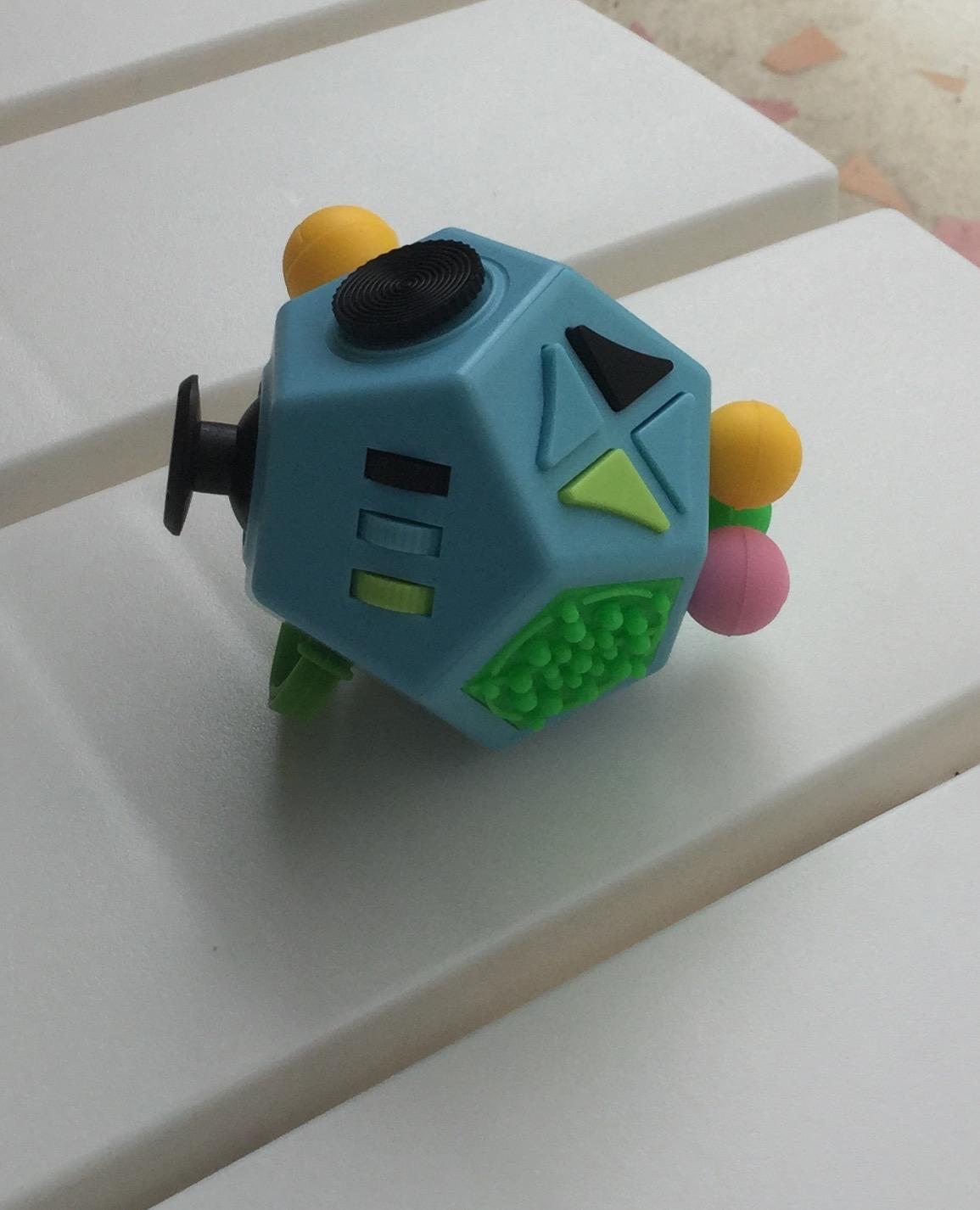 Fidget Dodecagon-12 Sided Fidget Toy Stress Relief Cube for Children and Adults, Silent Compact Classroom Gifts Stocking Stuffers for Teen Boys, Kids(B3 Blue Sky) customer photo 2
