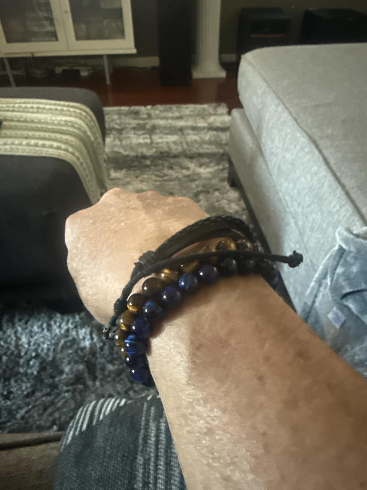 Men Women 8mm Natural Stone Lava Rock Diffuser Bracelet customer photo 2