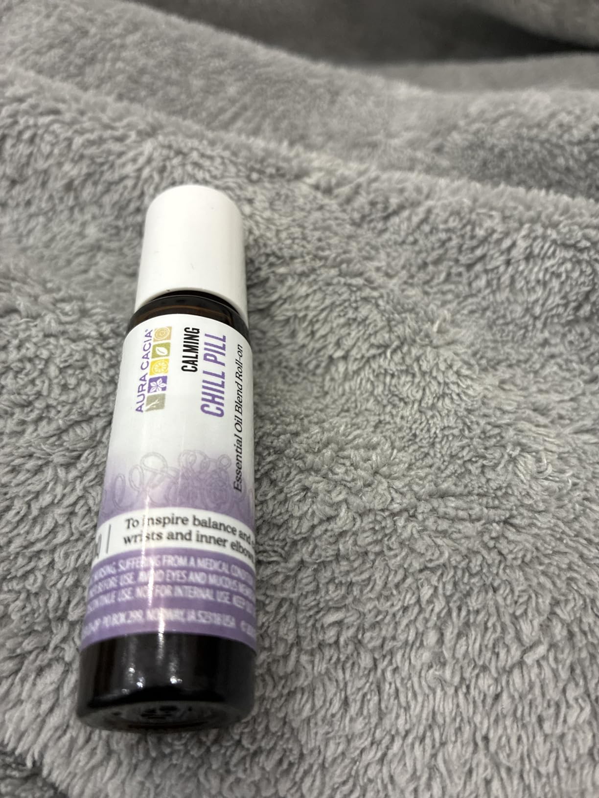 Aura Cacia Chill Pill Roll-On Essential Oil Blend, Sweet Orange, Lavender, Peppermint, Basil, Patchouli, Roman Chamomile in Apricot Kernel Oil | 0.31 Fl Oz customer photo 1