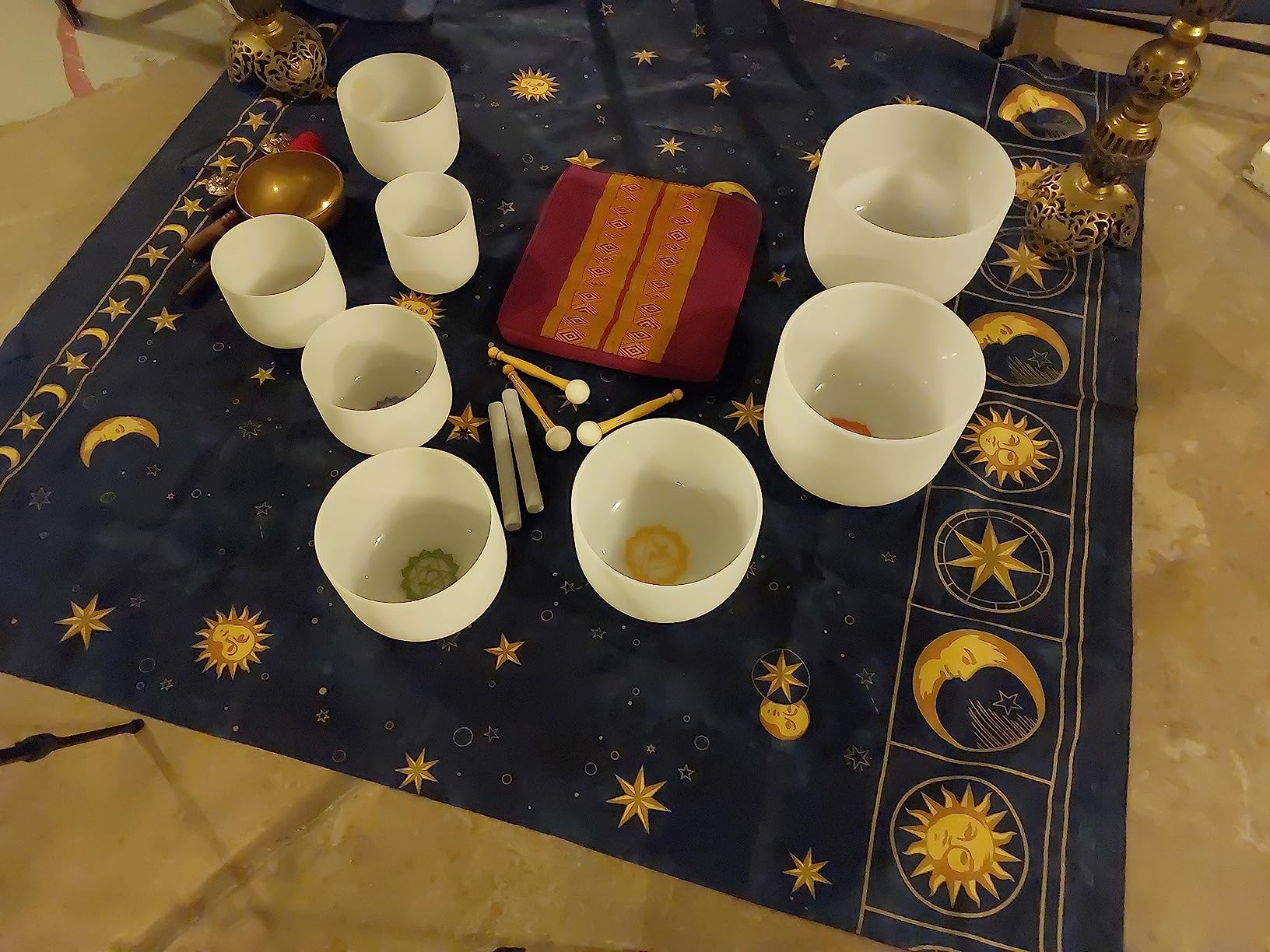 CVNC Crystal Singing Bowl Set of 7 for Sound Healing White 6