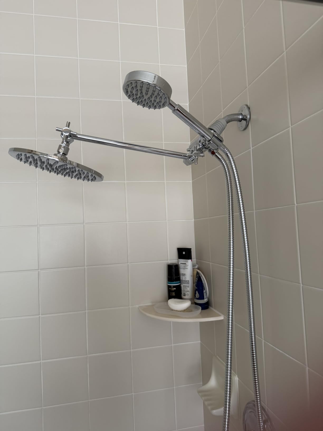 HammerHead Showers Solid Metal Handheld Shower Head with Hose and Brass Holder - Chrome - 2.5 GPM High Pressure Shower Heads with Adjustable Shower Wand Bracket - 6ft Flexible Extension customer photo 1