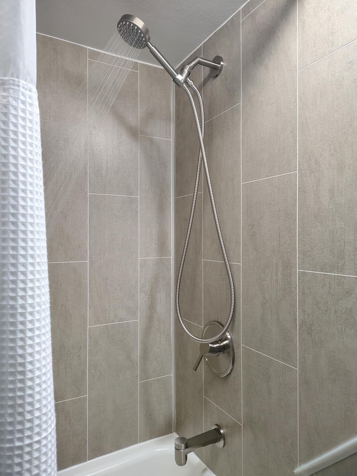 HammerHead Showers Solid Metal Handheld Shower Head with Hose and Brass Holder - Chrome - 2.5 GPM High Pressure Shower Heads with Adjustable Shower Wand Bracket - 6ft Flexible Extension customer photo 2
