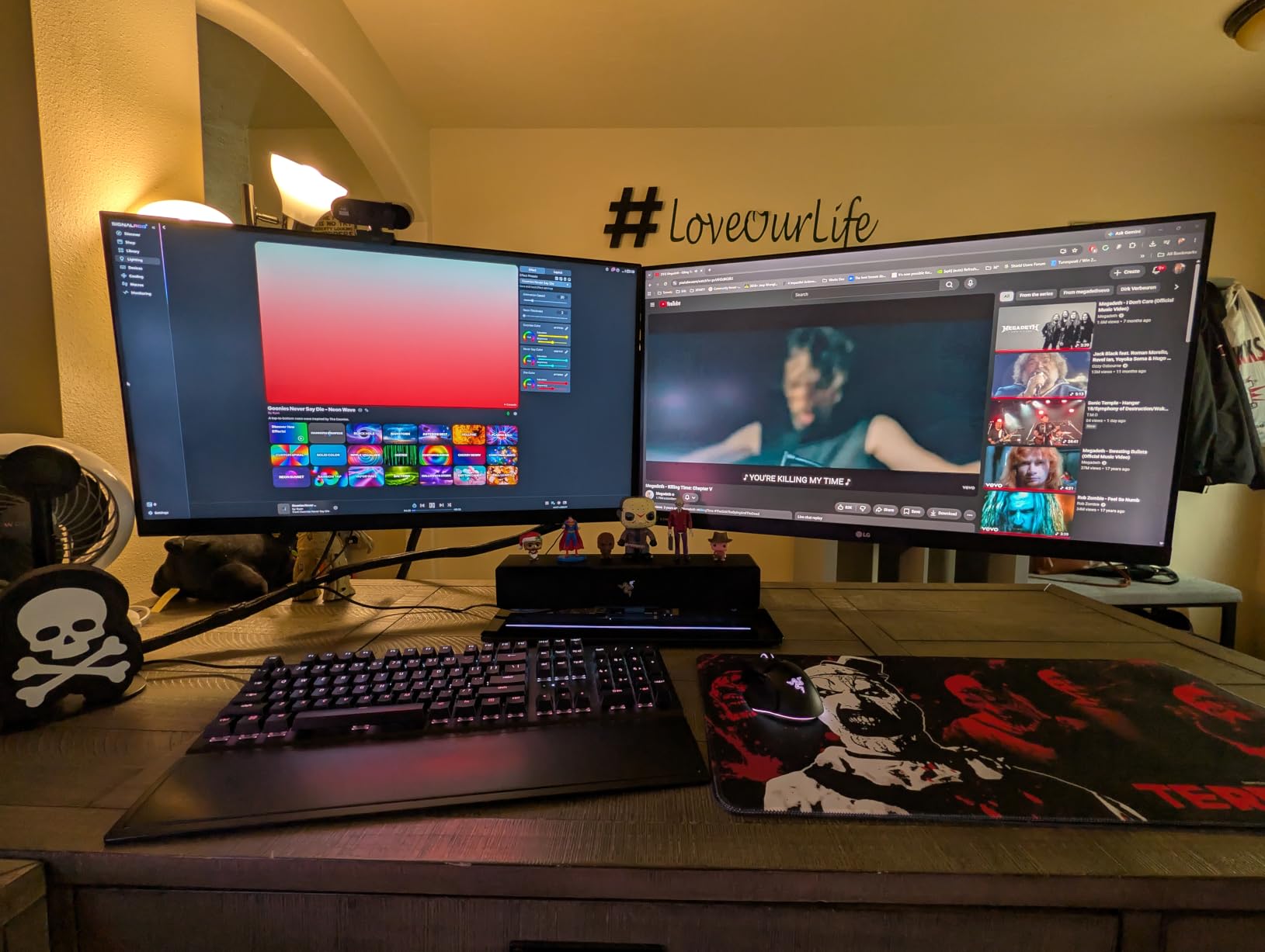 VIVO Freestanding Dual Monitor Stand with Sleek Glass Base and Adjustable Arms, Mounts 2 Screens up to 32 inch and 22 lbs Each, Black, STAND-V002FG customer photo 2