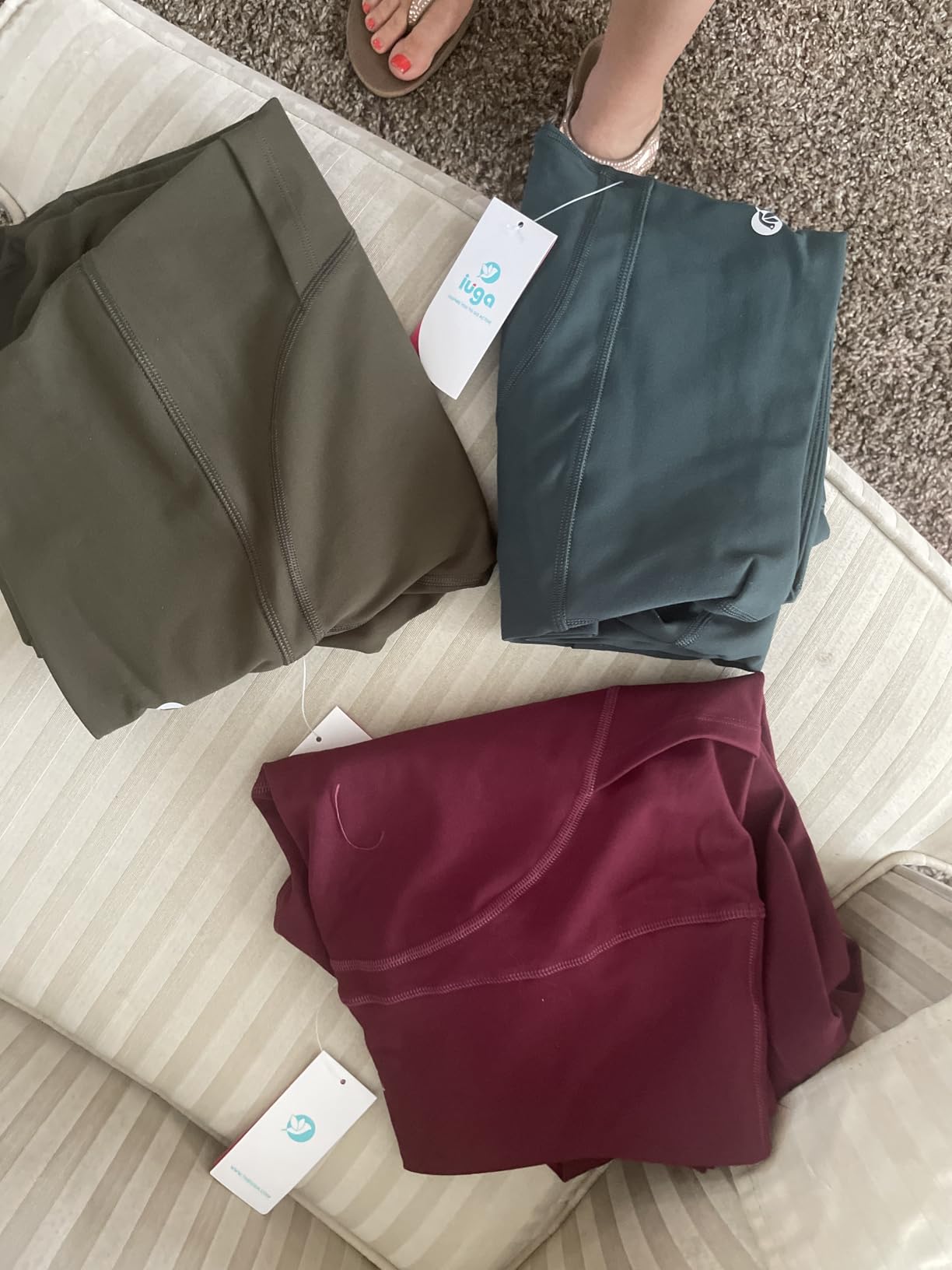 IUGA High Waist Yoga Pants with Pockets, Leggings for Women Tummy Control, Workout Leggings for Women 4 Way Stretch customer photo 1