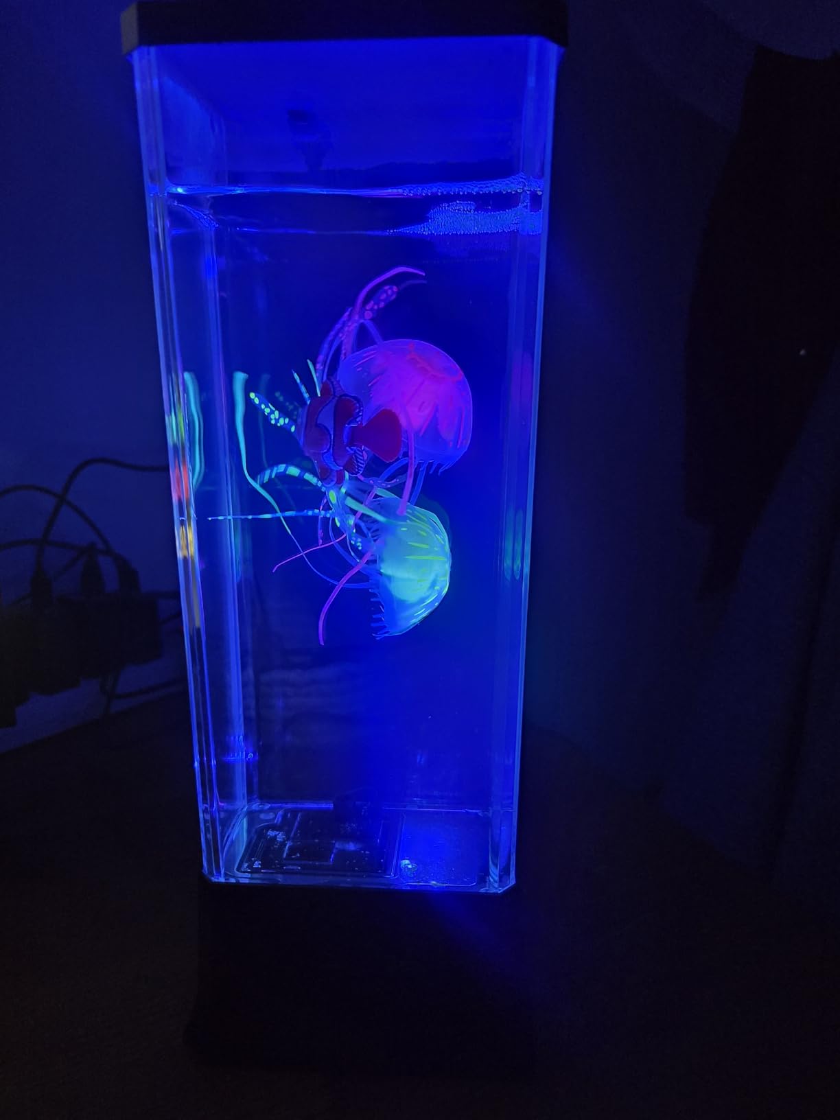 COLORLIFE Electric Jellyfish Tank Table Lamp with Color Changing Light Gift for Kids Men Women Home Deco for Room Mood Light for Relax(Black) customer photo 2