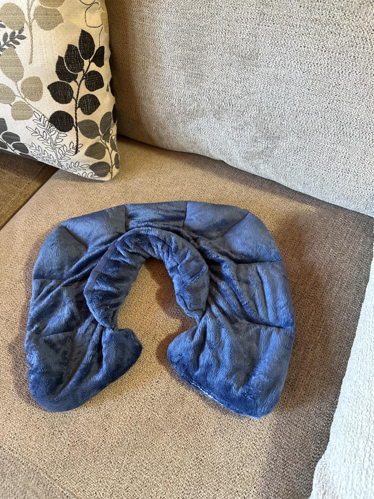 Sharper Image Heated Neck & Shoulder Wrap - Microwavable Warm & Cooling Plush Pad, Scented Aromatherapy (100% Natural Lavender & Herb Spa Blend), Pain Tension Headache Relief Therapy customer photo 2