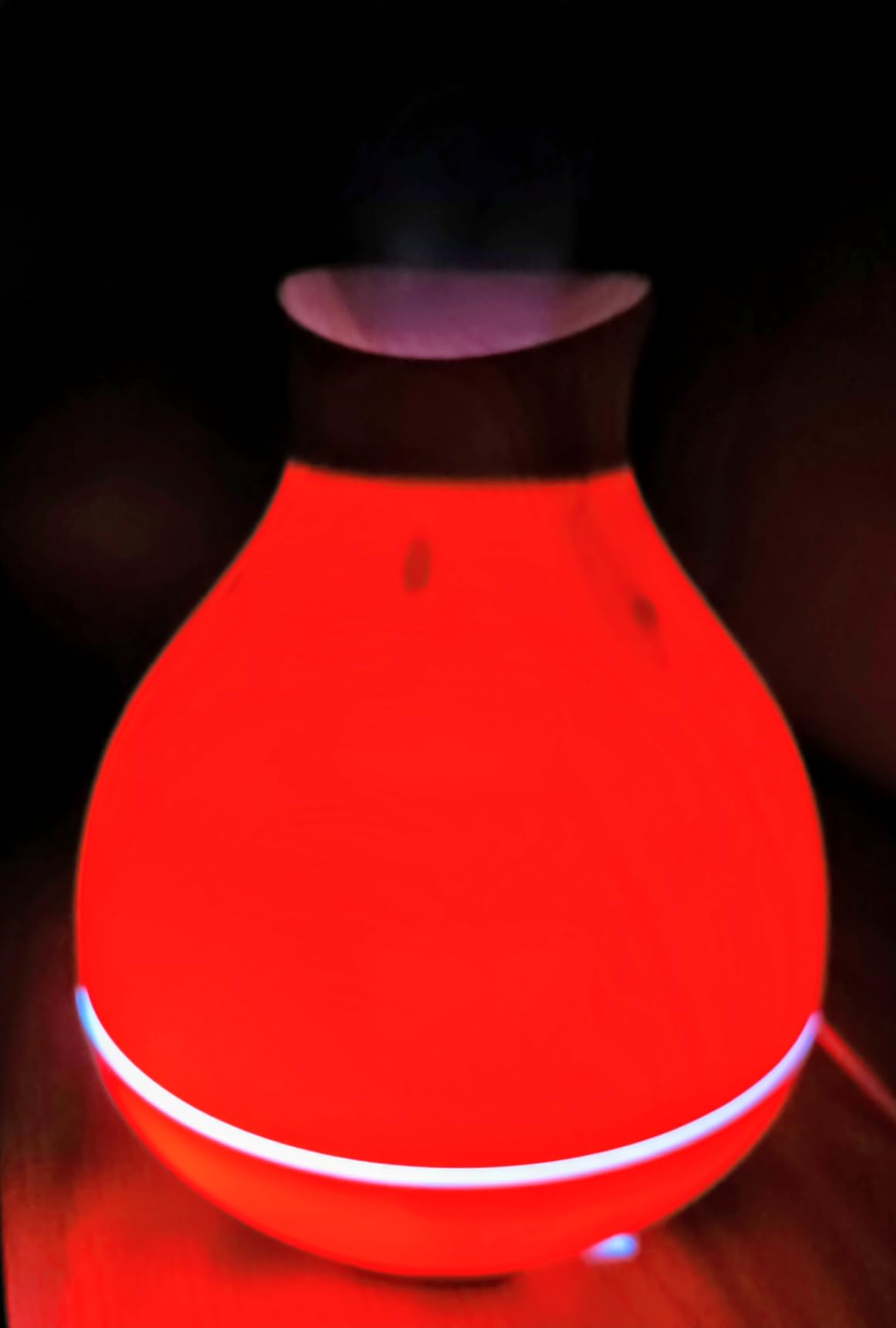 Aromatherapy Essential Oil Diffuser 550ml 12 Hours Wood Grain Aroma Diffuser with Timer Cool Mist Humidifier for Large Room, Home, Baby Bedroom, Waterless Auto Shut-off, 7 Colors Lights Changing customer photo 1