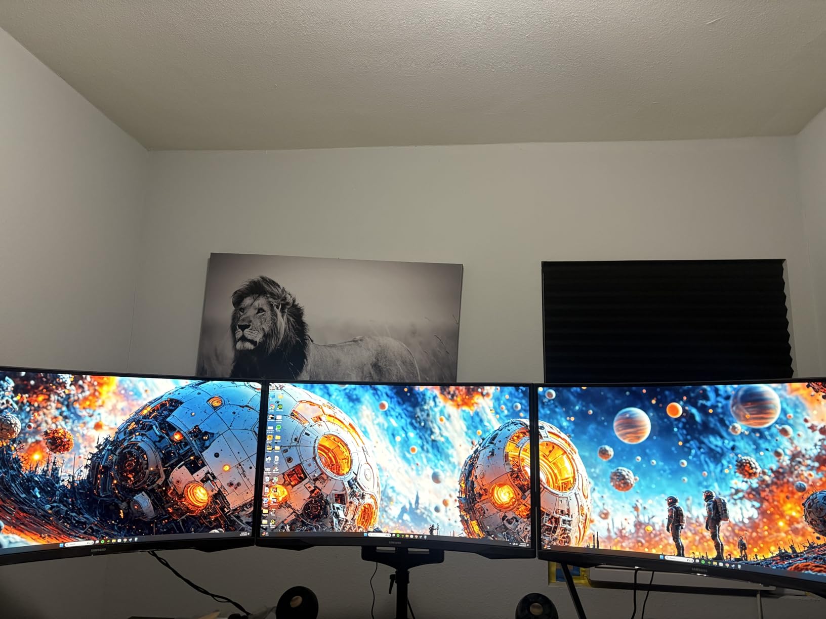 VIVO 17 to 32 inch Dual Mechanical Monitor Mount, 2 Tension Spring Arms, Adjustable Swivel, Rotation, Heavy Duty VESA Desk Stand with C-clamp, Grommet, Max VESA 100x100, Black, STAND-V002K customer photo 1