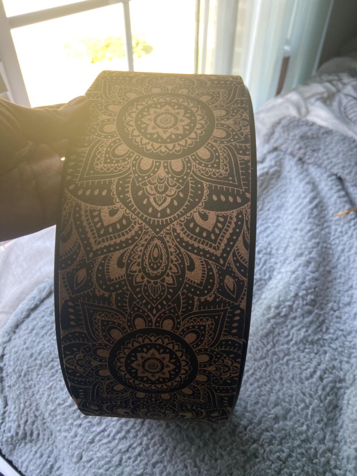 YOGA DESIGN LAB | THE YOGA WHEEL | Eco Printed, Extra Strength, Padded, Dharma Exercise Wheel | Designed in Bali | Enhance Your Postures and Stretch Deeper (Mandala Black) customer photo 1