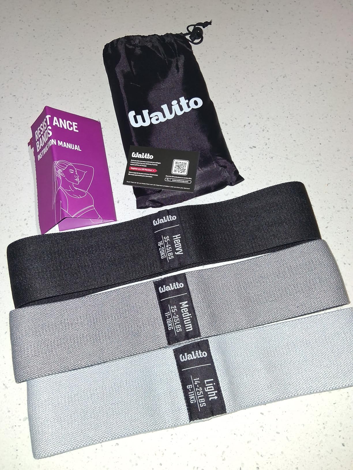 WALITO Resistance Bands for Working Out, Fabric Exercise Bands for Legs and Butt, Workout Bands for Women and Men, Booty Band for Yoga Starter Set, Pilates, Rehab, Fitness and Home Workout customer photo 1