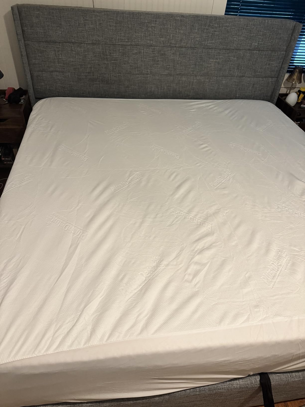 PlushDeluxe Premium Bamboo Mattress Protector - Queen Size, Waterproof, & Ultra Soft Breathable Noiseless Washable Bed Mattress Cover for Comfort & Protection - White customer photo 1