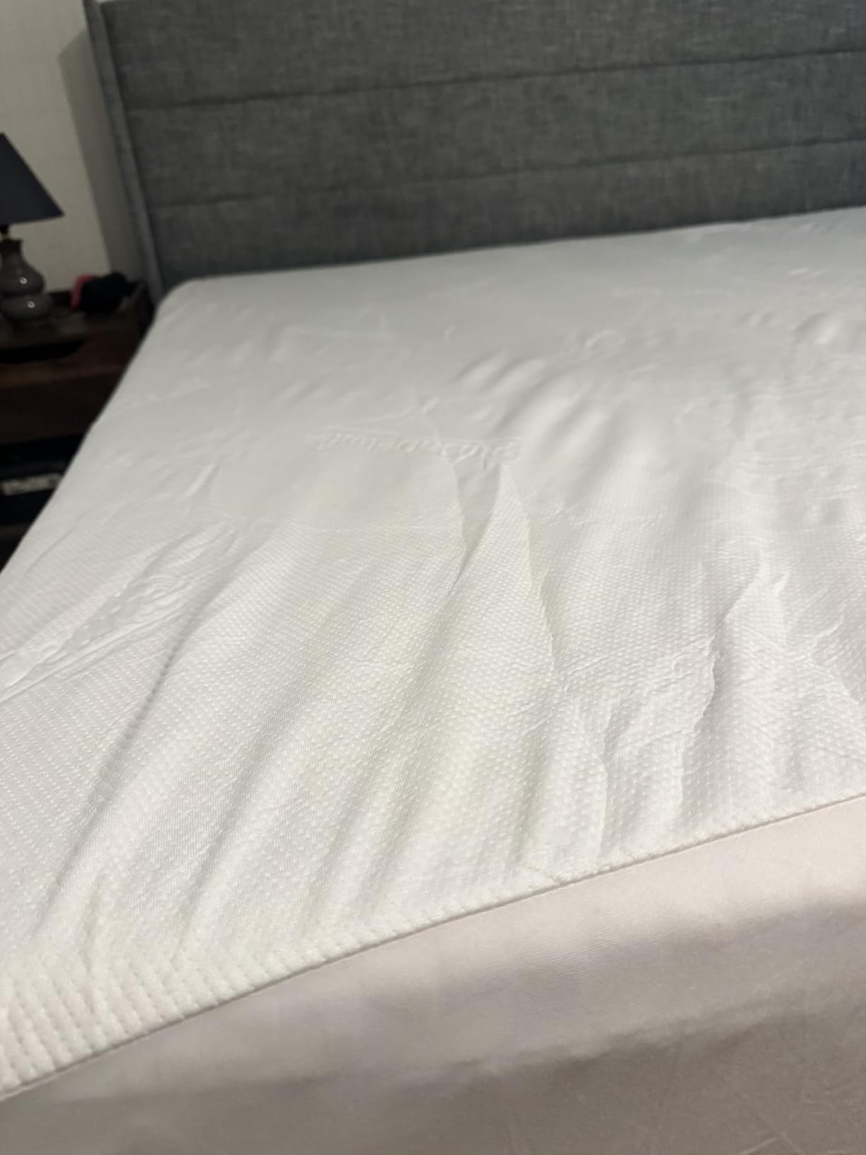PlushDeluxe Premium Bamboo Mattress Protector - Queen Size, Waterproof, & Ultra Soft Breathable Noiseless Washable Bed Mattress Cover for Comfort & Protection - White customer photo 2