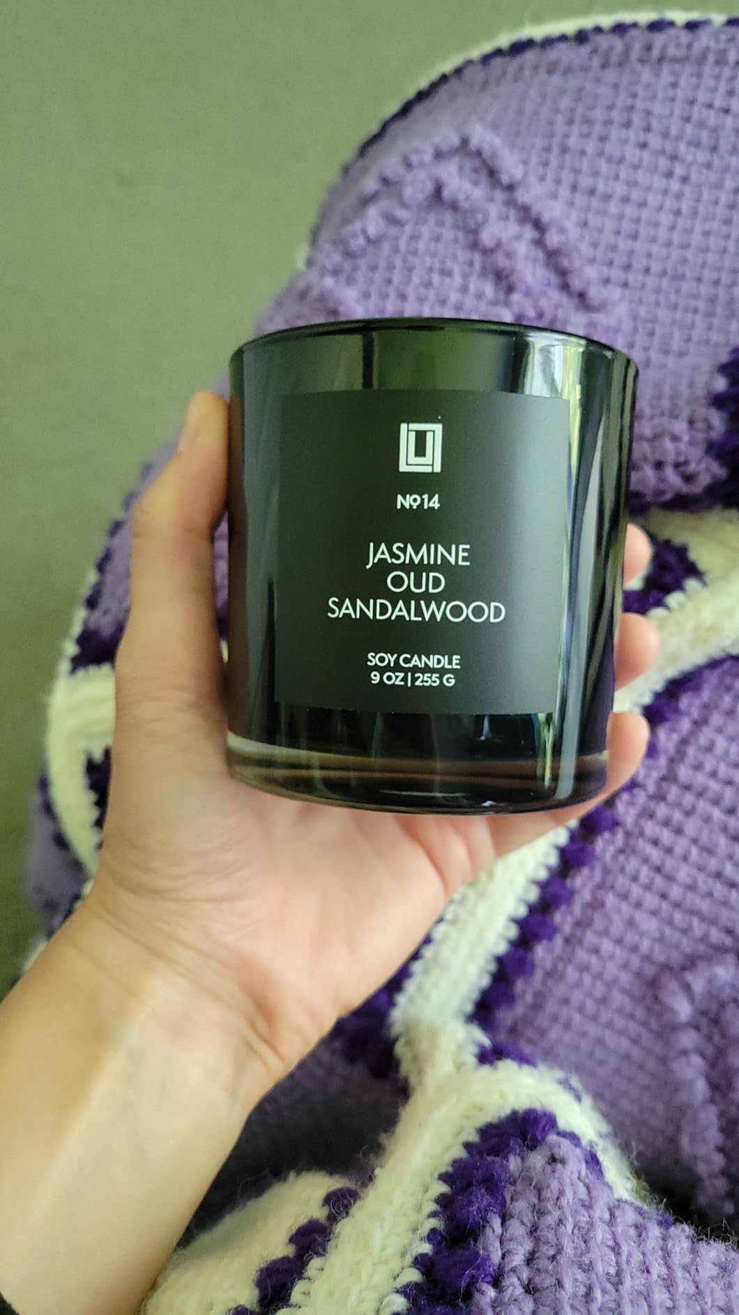 Lulu Candles | Jasmine, Oud & Sandalwood | Luxury Scented Soy Jar Candle | Hand Poured in The USA | Highly Scented & Long Lasting (9 Oz.) customer photo 1
