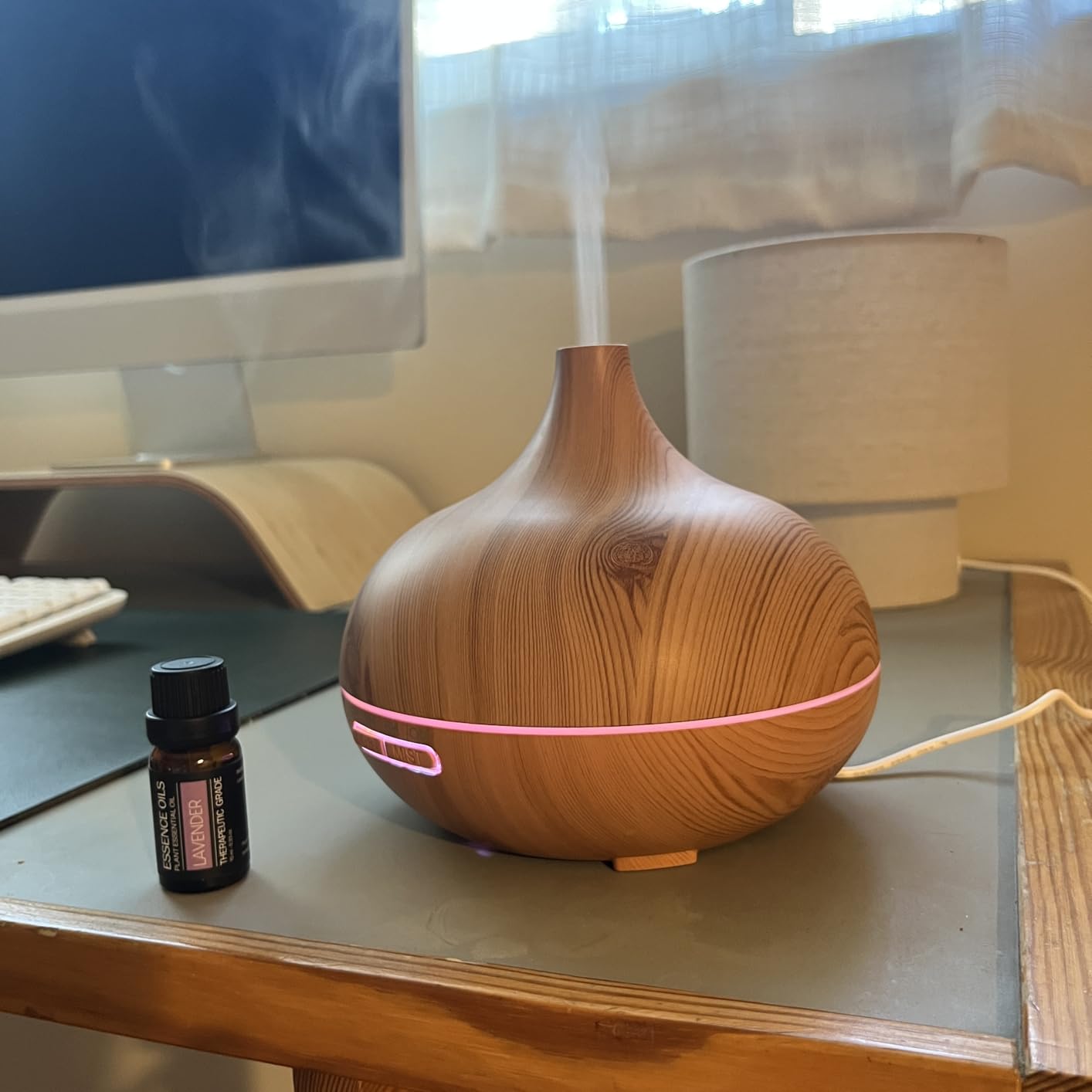 Ultimate Aromatherapy Diffuser & Essential Oil Set - Ultrasonic Top 10 Oils Modern with 4 Timer 7 Ambient Light Settings Therapeutic Grade customer photo 1