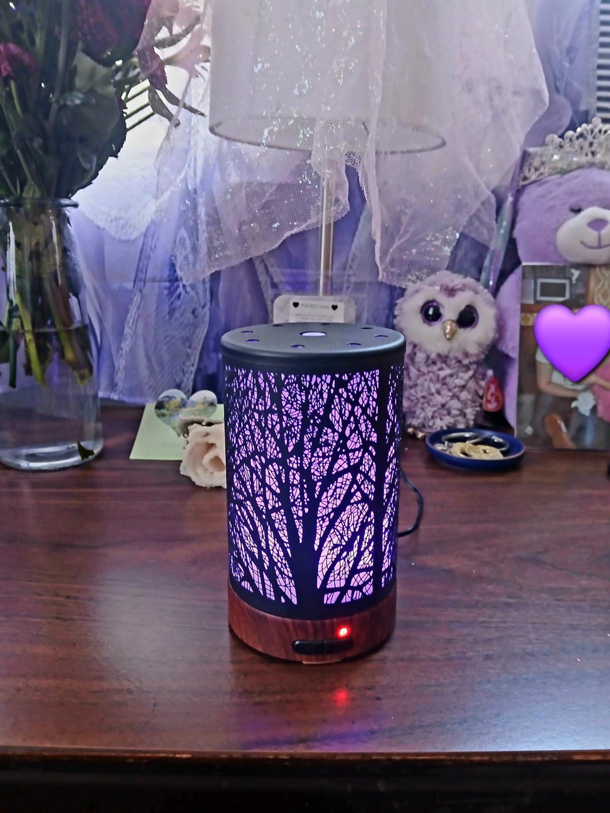 EQUSUPRO Essential Oil Diffuser 150ml Black Metal Aromatherapy Oil Diffuser Ultrasonic Cool Mist Diffuser with Auto Shut-Off Protection, 7 Colors Changed LED for Home Office SPA Yoga customer photo 2