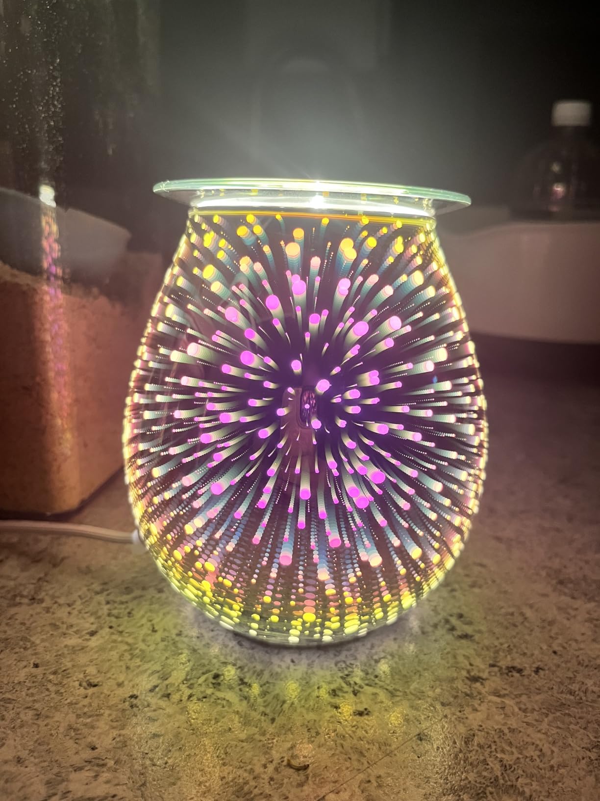 Wax Melt Warmer for Scented Wax- Glass Wax Melter for Home Fragrance with Removable Tray, Essential Oil Warmer Wax Cubes Burner Aroma Night Light for Home Office Bedroom Decor Gifts for Women customer photo 1