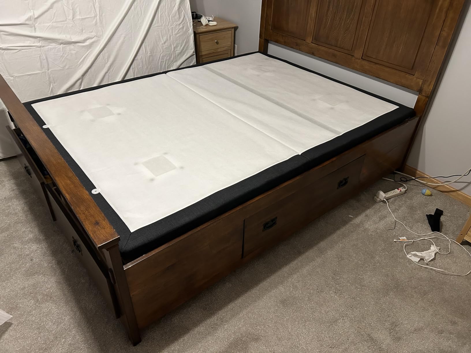Blissful Nights z4 Adjustable Bed Frame for Storage Beds with Massage Anti-Snore, Zero G, USB Charging Station, Wireless Remote Head and Foot Incline and No Tools Required Assembly - Queen customer photo 2