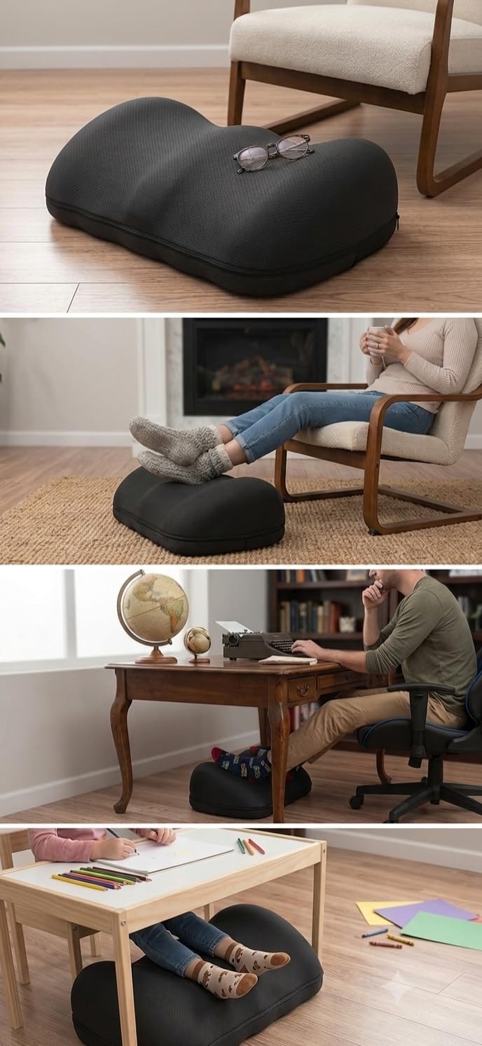 Everlasting Comfort Foot Rest for Under Desk at Work - Memory Foam Office Foot Stool & Under Desk Footrest Leg Elevation Pillow for Gaming & Home Office, Supports Posture customer photo 1