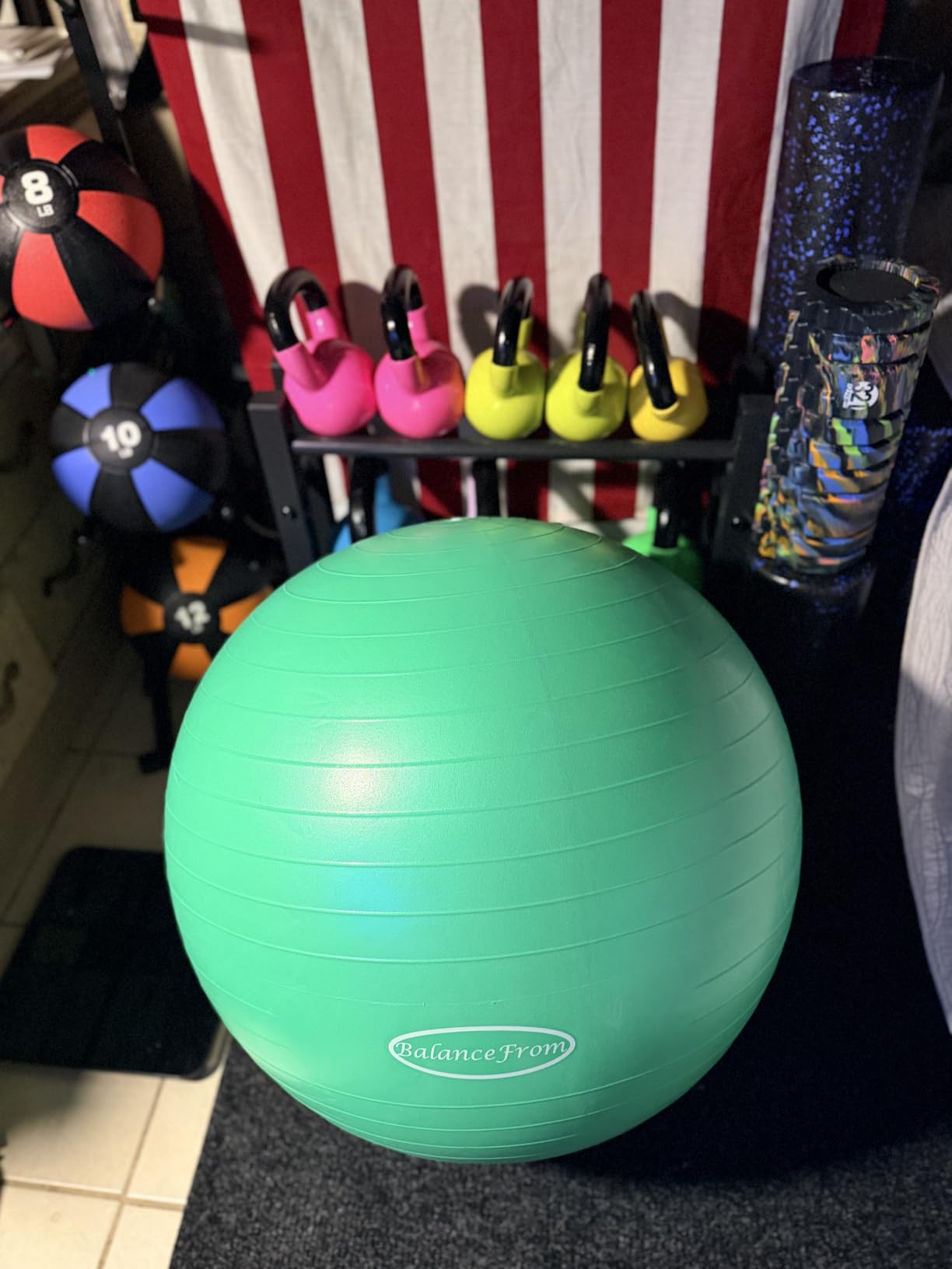 Fitvids Anti-Burst and Slip Resistant Exercise Yoga Fitness Birthing Ball with Quick Pump, 2,000-Pound Capacity, Multiple Colors and Sizes customer photo 2