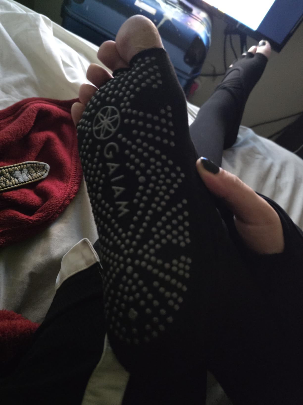 Gaiam Grippy Studio Yoga Socks for Extra Grip in Standard or Hot Yoga customer photo 1