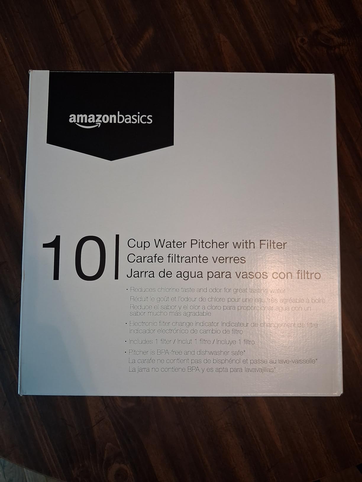 Amazon Basics 10-Cup Pitcher with Filter, Compatible with Brita Water Filter Pitcher for Clean, Crisp Water, WQA and NSF Certified, Made in Europe customer photo 1