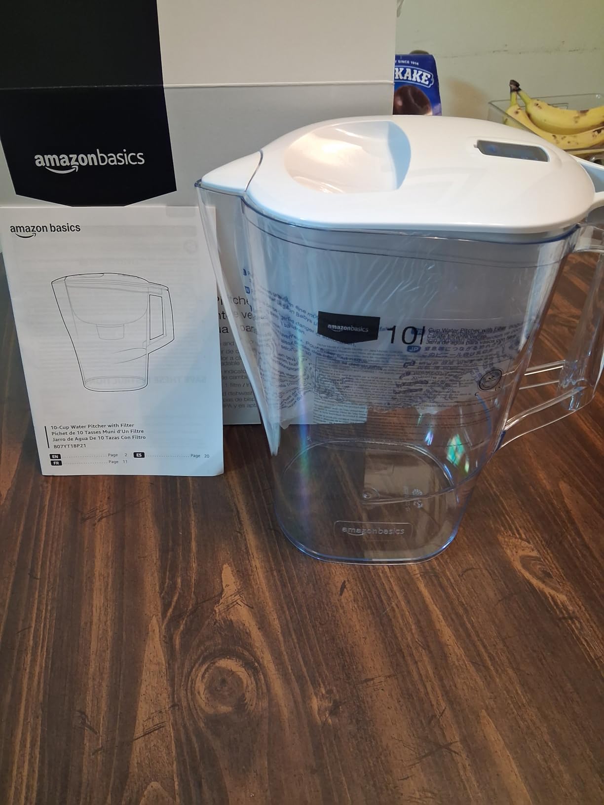 Amazon Basics 10-Cup Pitcher with Filter, Compatible with Brita Water Filter Pitcher for Clean, Crisp Water, WQA and NSF Certified, Made in Europe customer photo 2