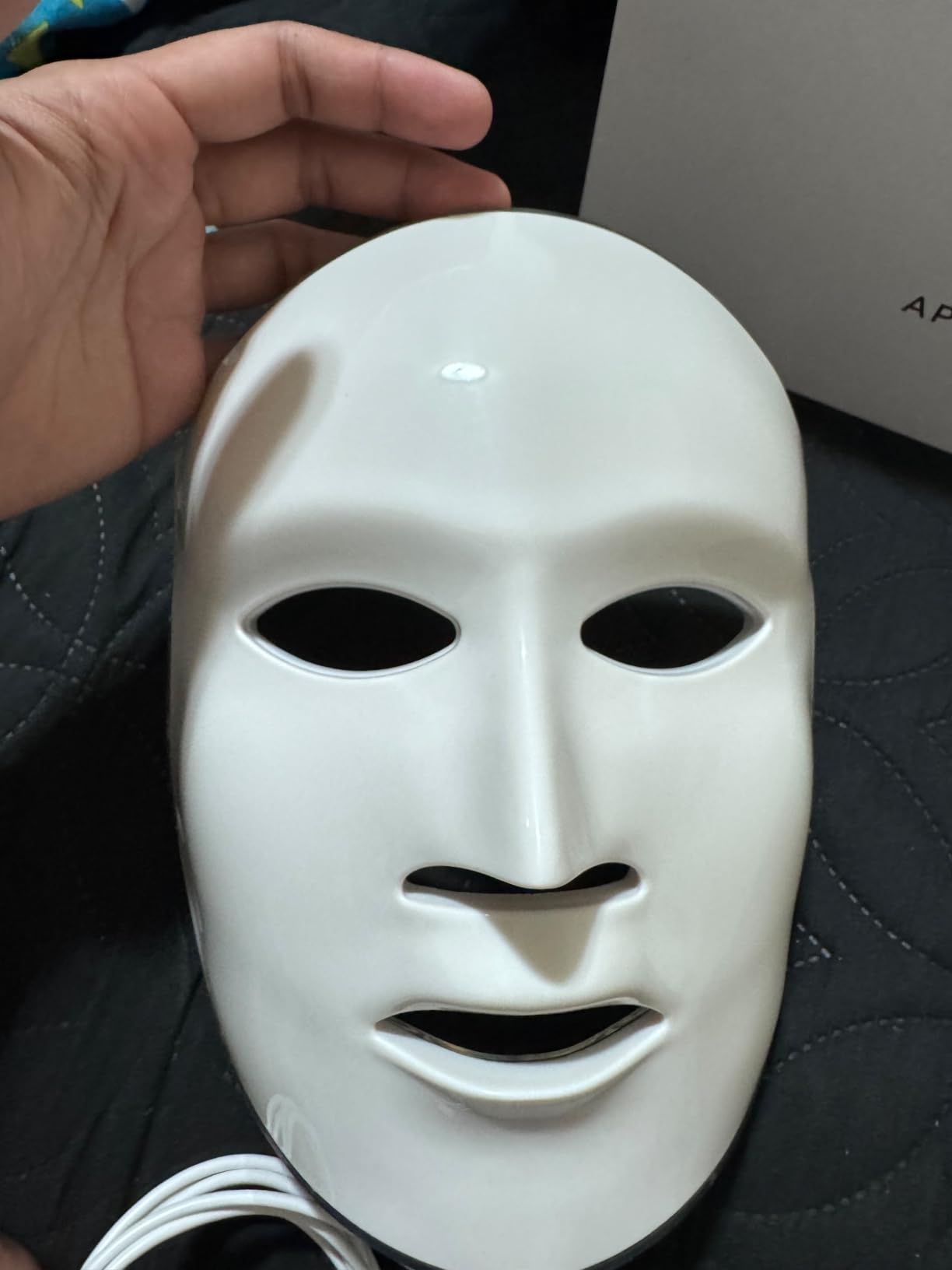 Aphrona FDA cleared LED Facial Mask MOONLIGHT PRO 7 Color Treatment Photon Mask, Red light Blue light for Acne Removal Wrinkle Reduction, led light therapy for face, 450 Powerful LED Chips (White) customer photo 1