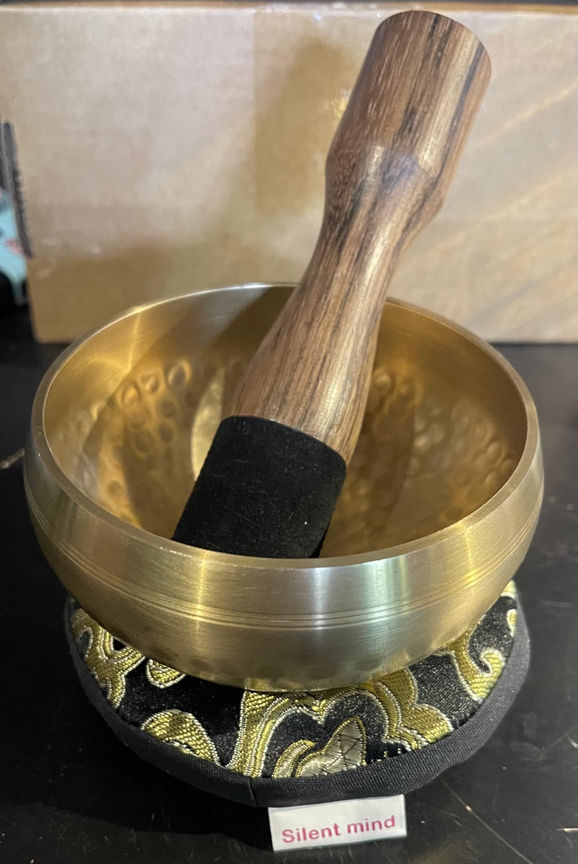 Silent Mind Tibetan Singing Bowl Set - Easy to Play & Beginner Friendly Meditation Bowl with Cushion, Mallet & Case | Stress Relief & Mindfulness | Gift-Ready customer photo 1