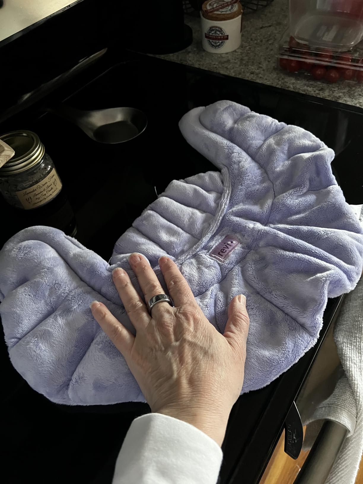 REVIX Microwave Heating Pad for Neck Shoulders and Back with Moist Heat, Weighted Microwavable Heated Neck Wrap Warmer, Scented customer photo 1