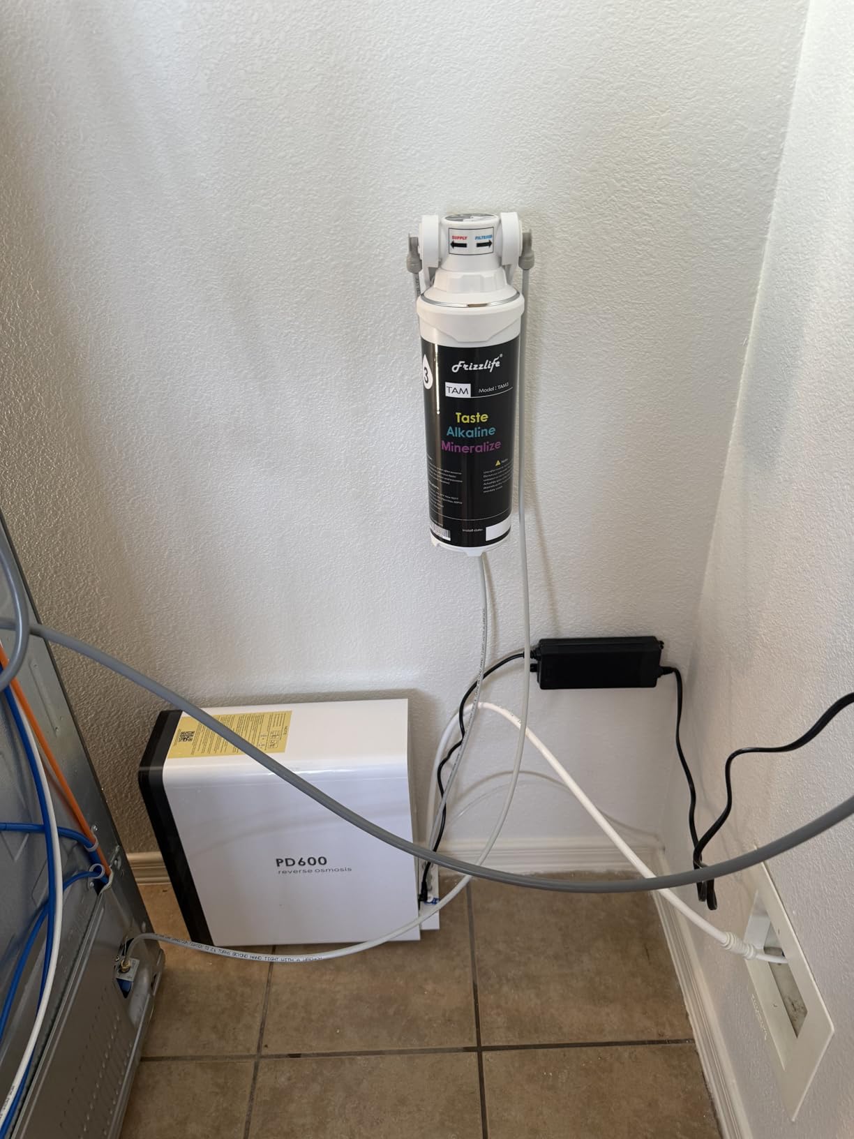 Frizzlife Reverse Osmosis Water Filter - Alkaline Mineral pH+, NSF/ANSI 58&53&42&372 Standard, 600GPD Tankless RO Reverse Osmosis System, Under Sink, 2:1 Pure to Drain, Reduce FPAS/PFOA, PD600-TAM3 customer photo 2