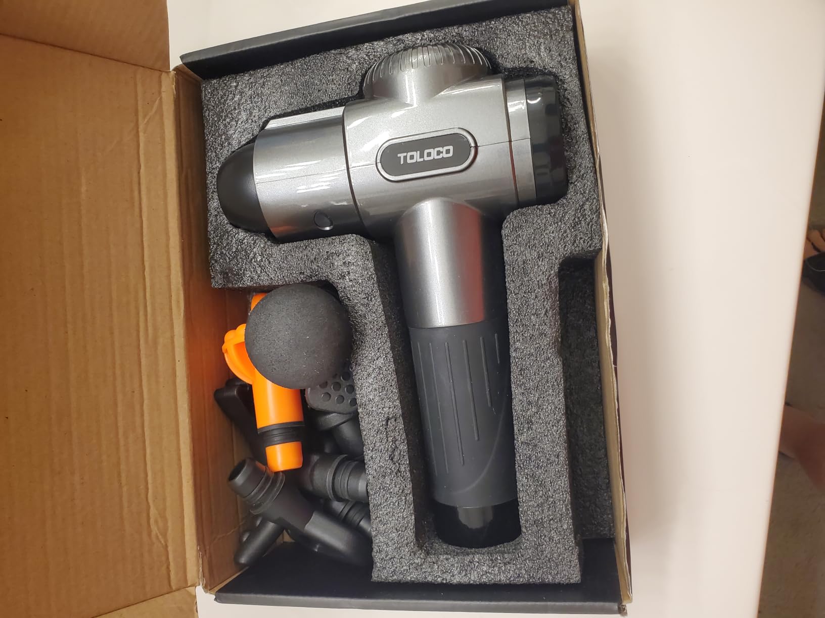 TOLOCO Massage Gun Deep Tissue, Percussion Massager with 10 Massage Heads & Silent Brushless Motor customer photo 2