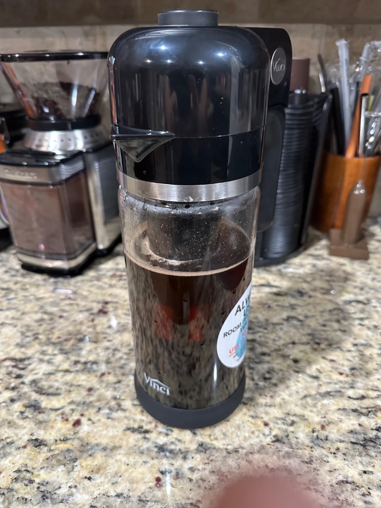VINCI Express Cold Brew, Electric Cold Brew Coffee Maker in 10 minutes, Glass Carafe, 3 Brew Strength Settings & Cleaning Cycle, Easy to Use & Clean, Cold Brewer for Iced Coffee, 1.4 L customer photo 2