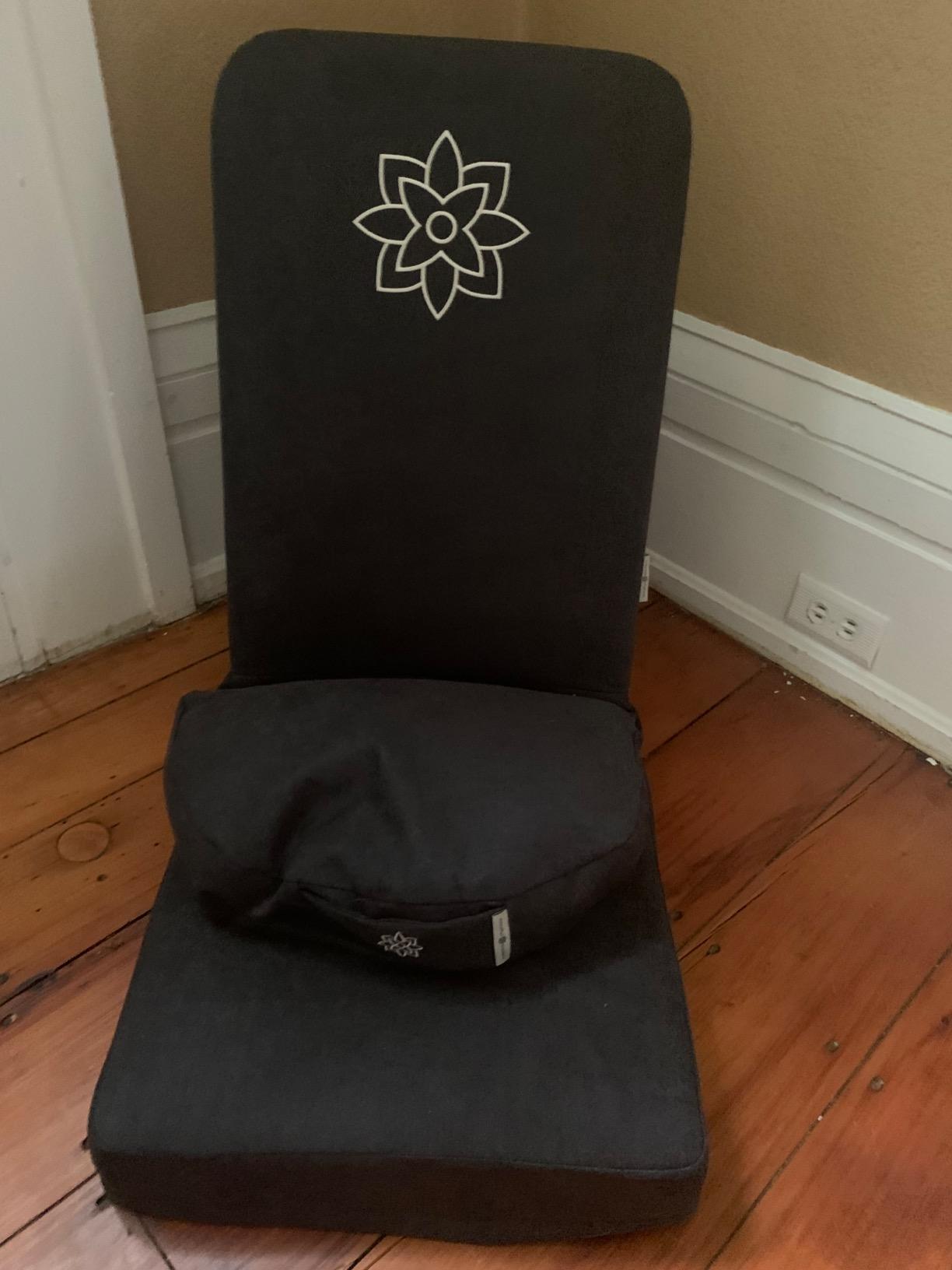 Mindful Modern Folding Pro Meditation Chair - Adjustable Meditation Seat with Back Support and Half Moon Buckwheat Meditation Cushion - Comfortable Mindfulness Living Room Floor Chair customer photo 2