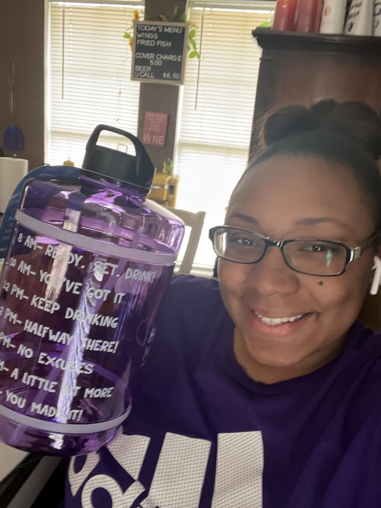 NatureWorks HydroMATE Gallon Water Bottle with Straw BPA FREE Leak Proof Reusable Water Bottle with Times to Drink Marked Hourly 128 oz customer photo 2