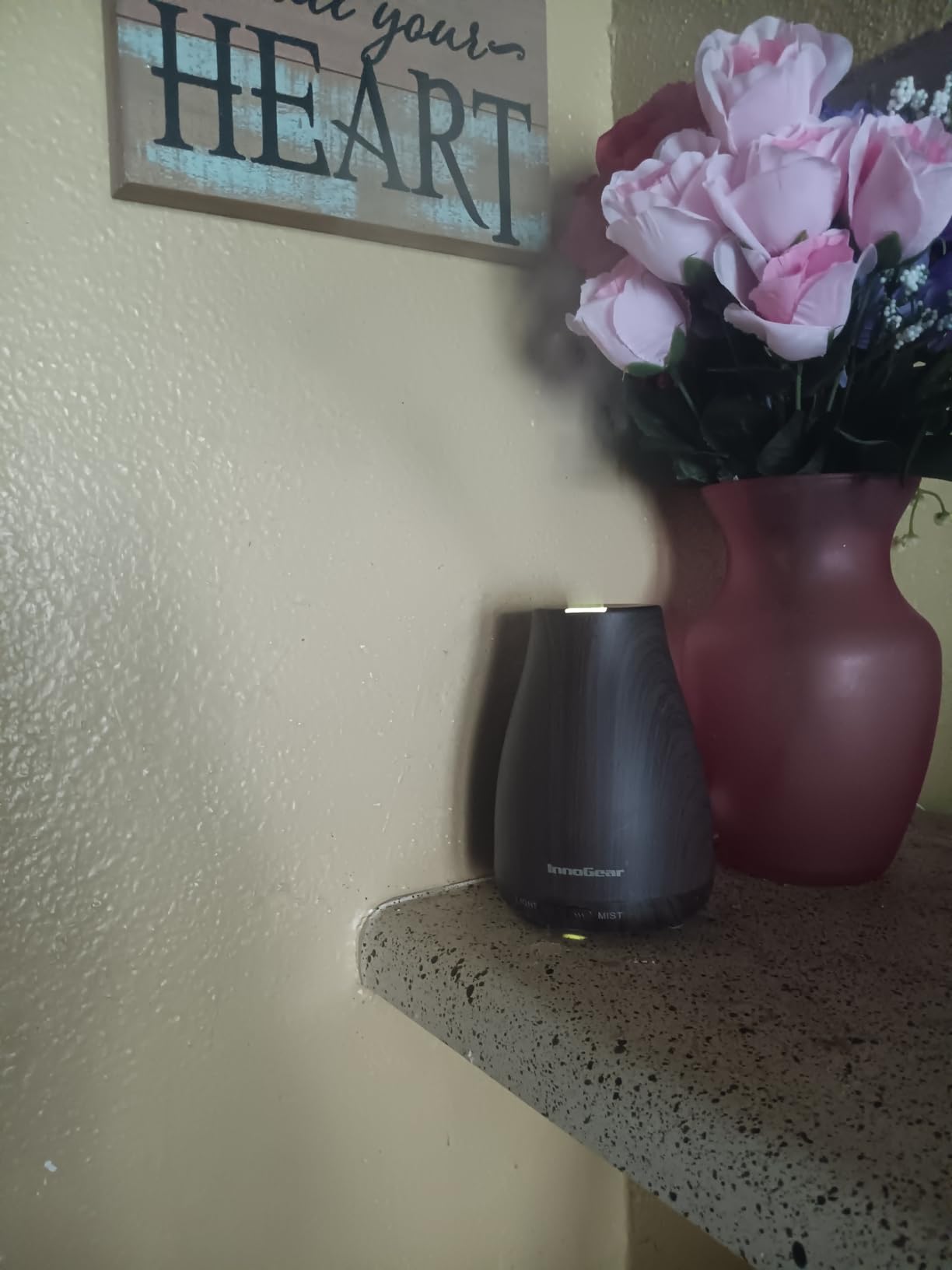 InnoGear Essential Oil Diffuser, Ultrasonic Diffusers for Home Aromatherapy Humidifier for Bedroom Room 7 Colors LED 2 Mist Mode Auto Off, Bronze customer photo 1