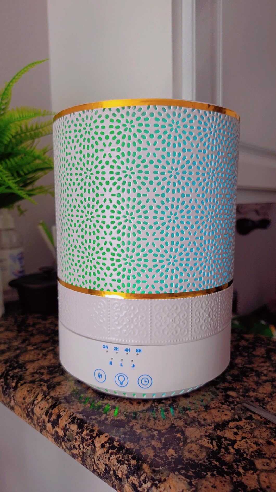 BlueHills 2500 ML XL Essential Oil Diffuser for Large Room Aroma Humidifier Home Decor Bed Baby Room Big Huge 2.5 L Capacity Long Run Color Lights Decorative Design High Mist Dark Wood Grain customer photo 2