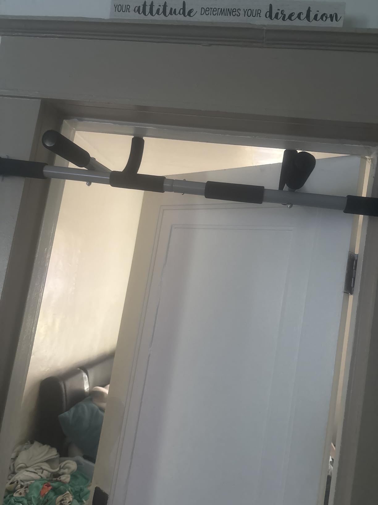 Ally Peaks Pull Up Bar for Doorway | Thickened Steel Max Limit 440 lbs Upper Body Fitness Workout Bar | Multi-Grip Strength for Doorway | Indoor Chin-Up Bar Fitness Trainer for Home Gym Portable customer photo 1