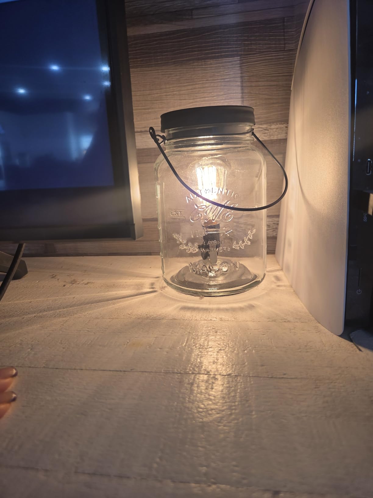 Candle Warmers Etc. Vintage Style Bulb Fragrance Warmer- Light-Up Warmer for Warming Scented Candle Wax Melts and Tarts or Essential Oils to Freshen Room, Clear Mason Jar customer photo 1